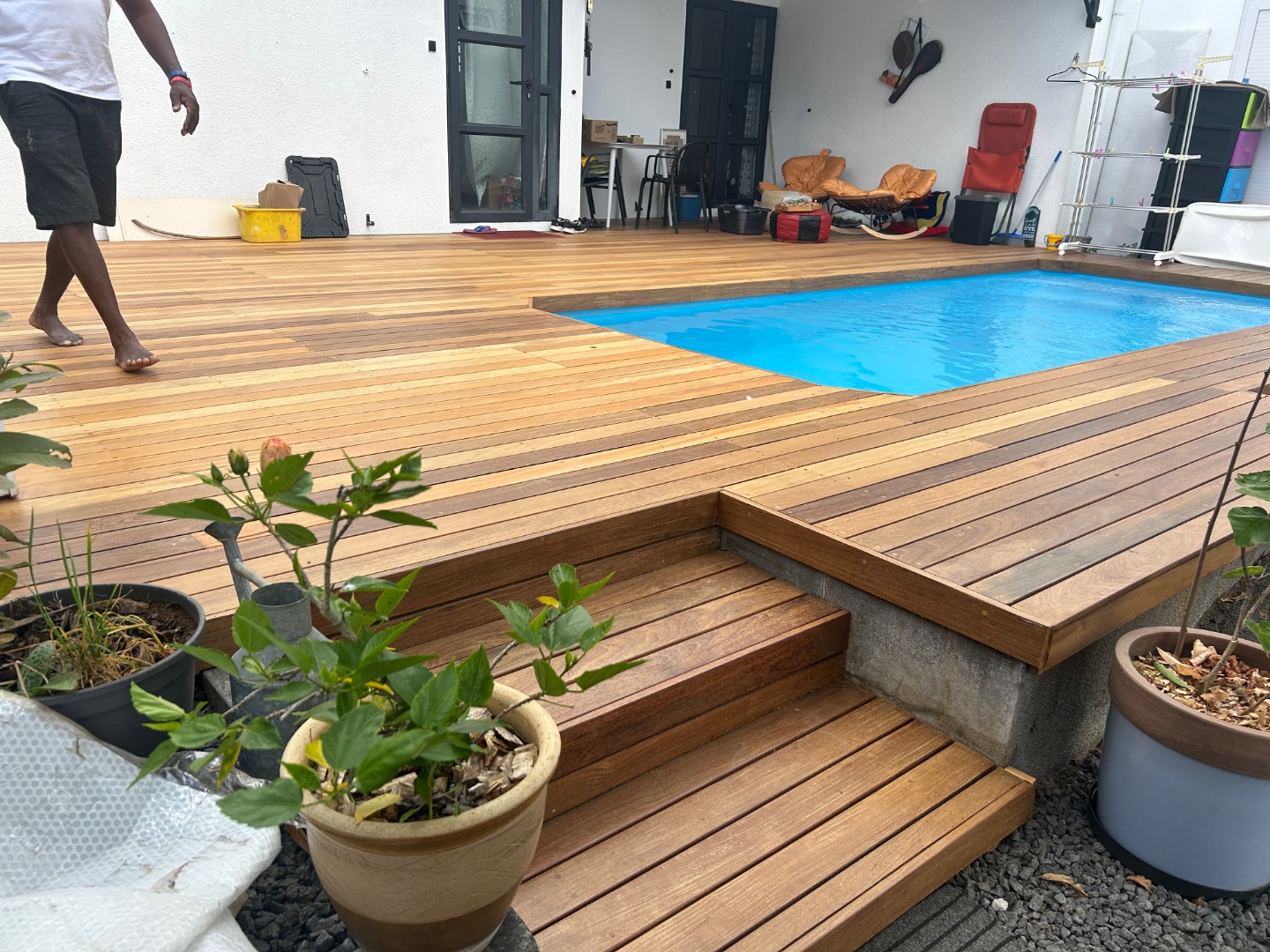 Wooden Decking Pool Surround