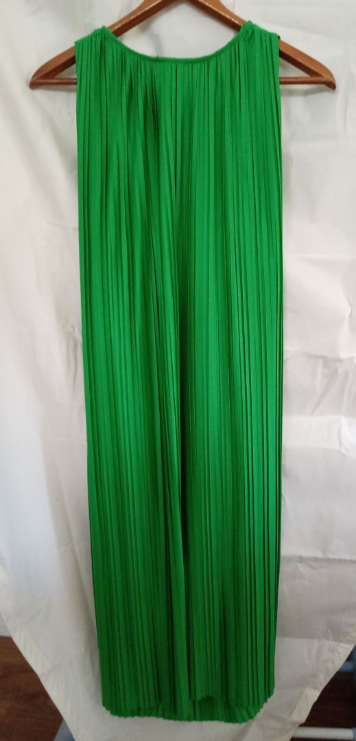 Green Pleated Sleeveless Dress - Image 1 of 1