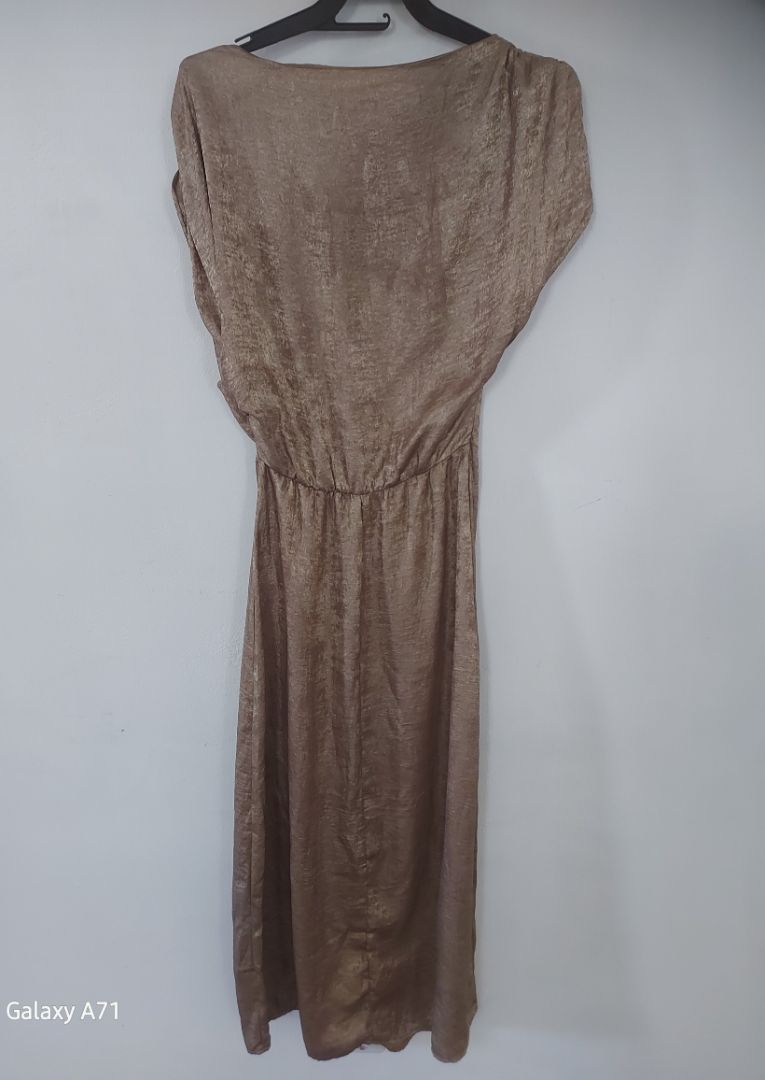 Robe en soie marron pour femme