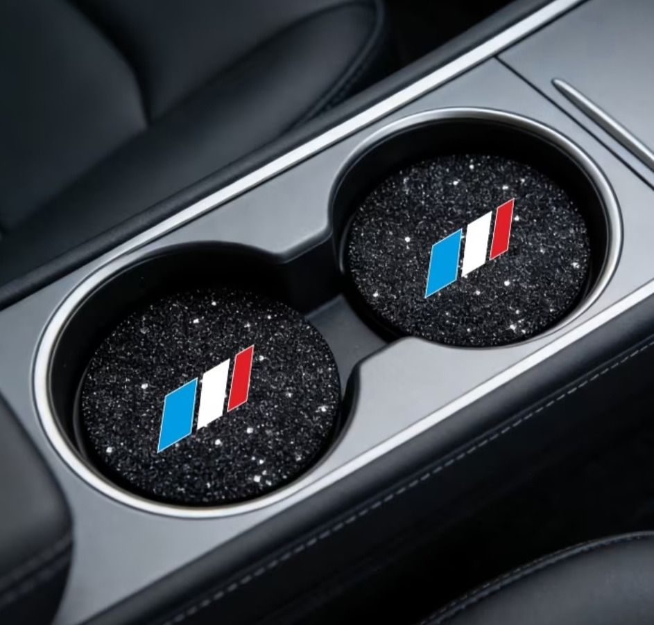 BMW M Style Bling Car Cup Holder Coasters