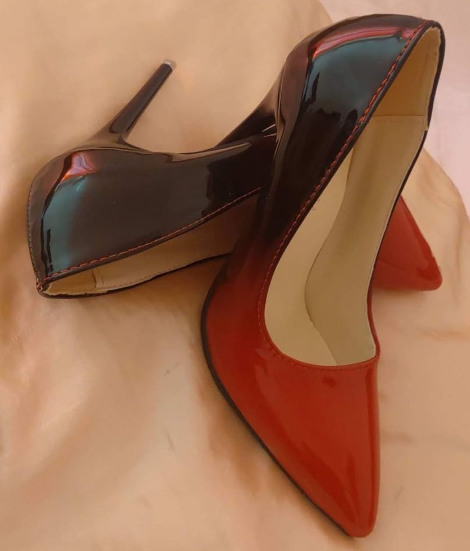 Women's Red and Black Ombre Stiletto Heels - Image 1 of 1
