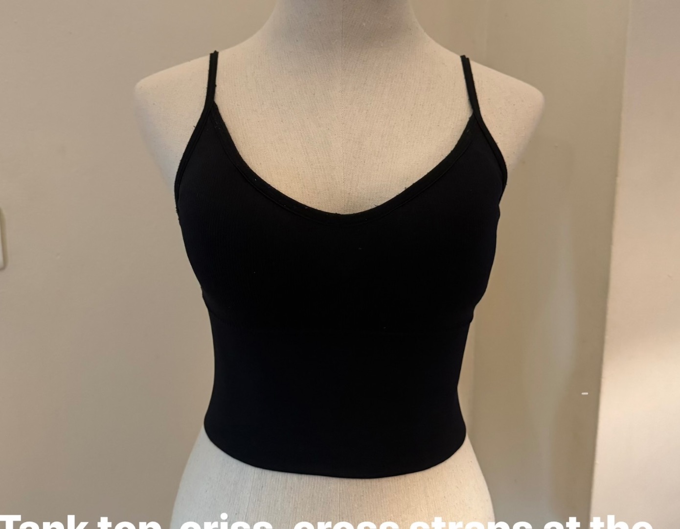 Black Tank Top Criss-Cross Back Size XS/S - Image 1 of 2