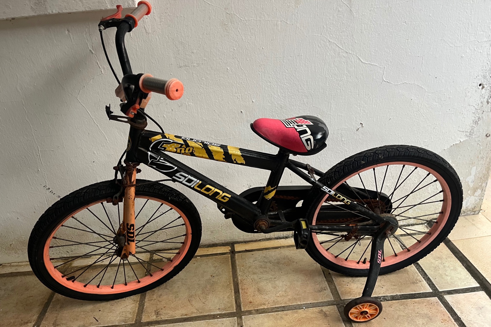 SDLONG Kids Bicycle Black Pink