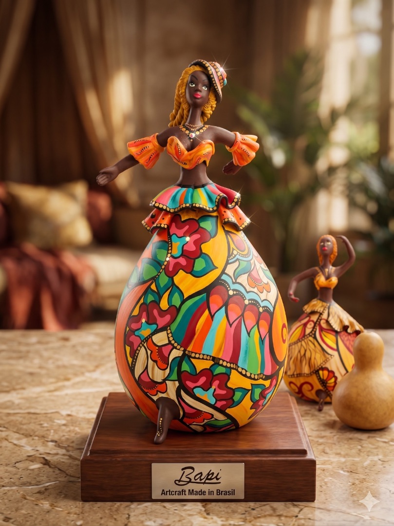 Bapi Designer Hand-Painted Gourd Dancer Figurine thumbnail 2