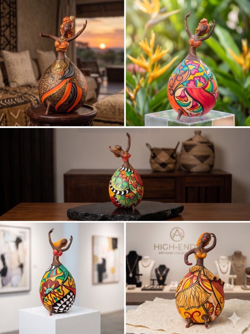 Bapi Designer Hand-Painted Gourd Dancer Figurine thumbnail 5