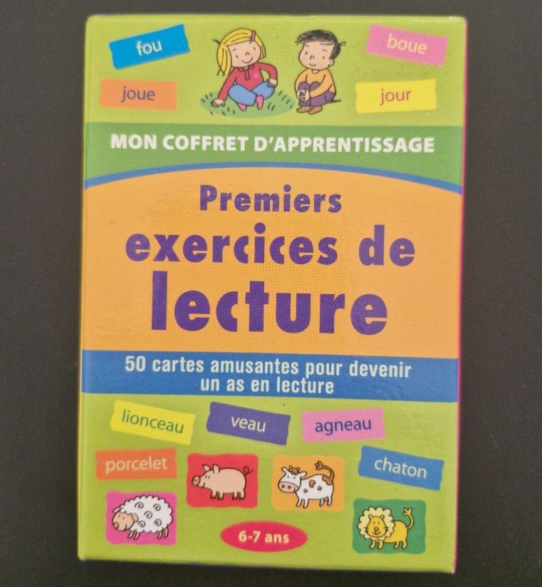 Mon Coffret d'Apprentissage Premiers exercices de lecture 50 cartes 6-7 ans