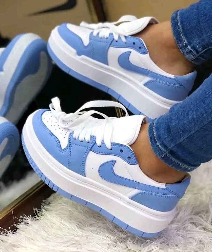Nike Platform Sneakers Women White Blue
