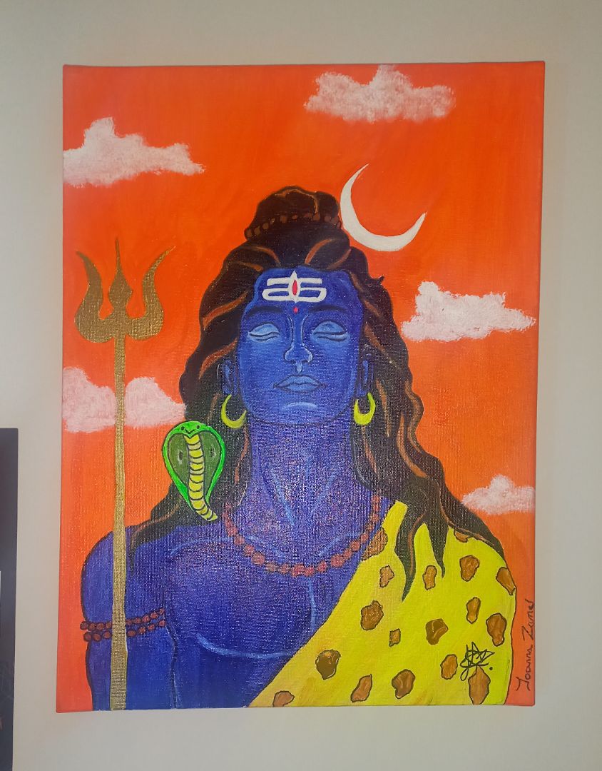 Handmade Mahadev Canvas Painting