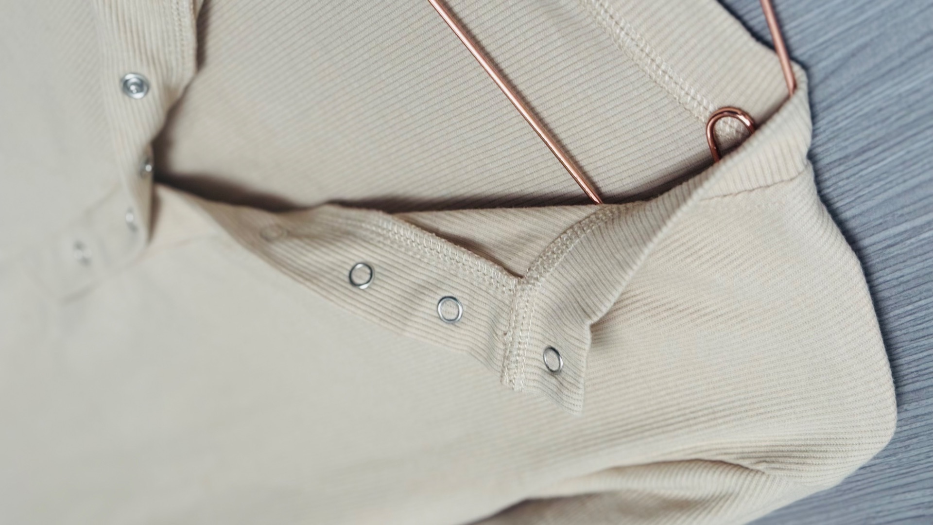 Beige Ribbed Long Sleeve Bodysuit thumbnail 2
