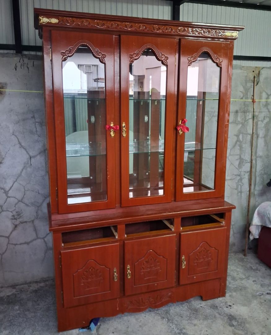 Wooden Display Cabinet and TV Stand Set - Image 1 of 2