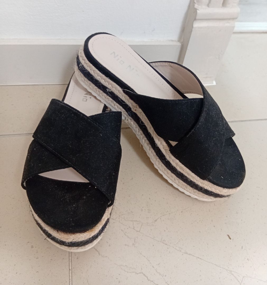 Nia NY Espadrille Sandals Black Size 35