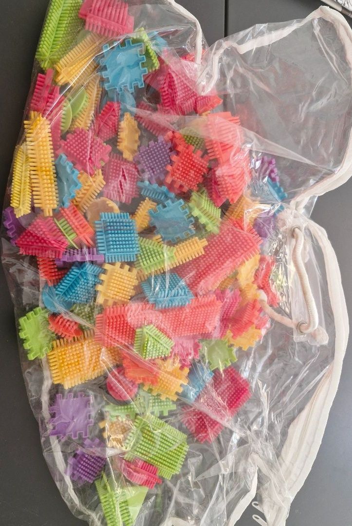 Multicolored Interlocking Building Blocks Set