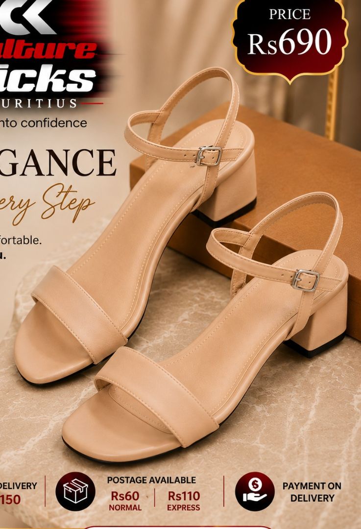 Culture Kicks Beige Block Heel Sandals Size 39-43