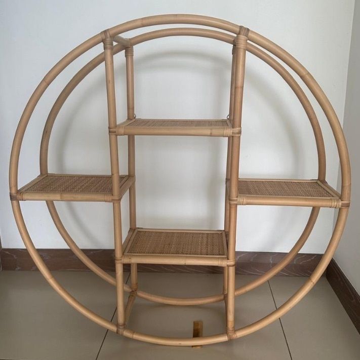 Round Rattan Wall Shelf 99cm