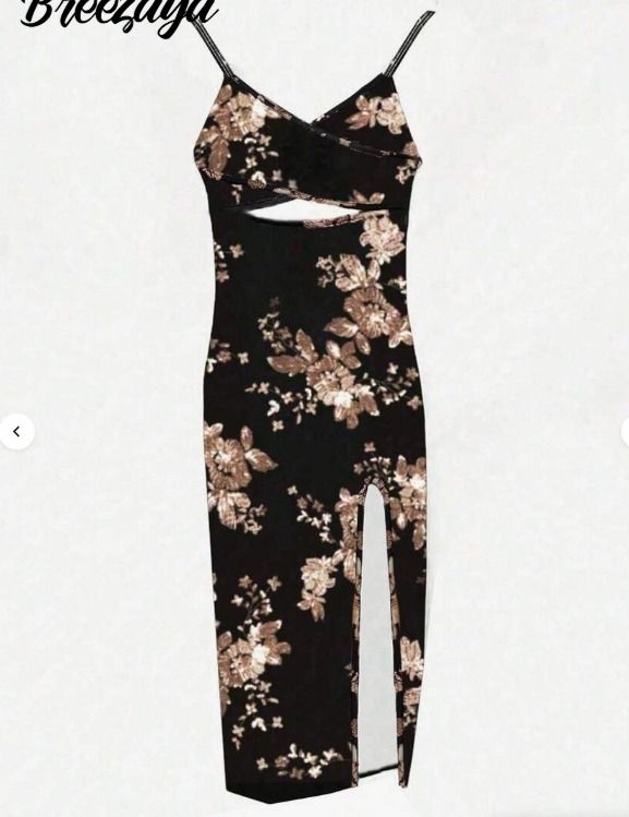 Breezaya Floral Bodycon Dress Women Size S thumbnail 2