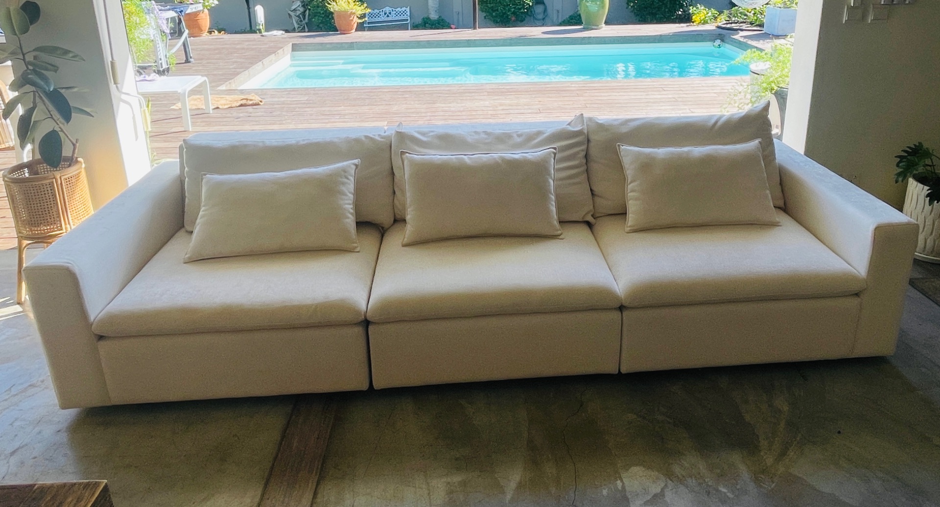Modular 3-Seater Sofa Cream thumbnail 2
