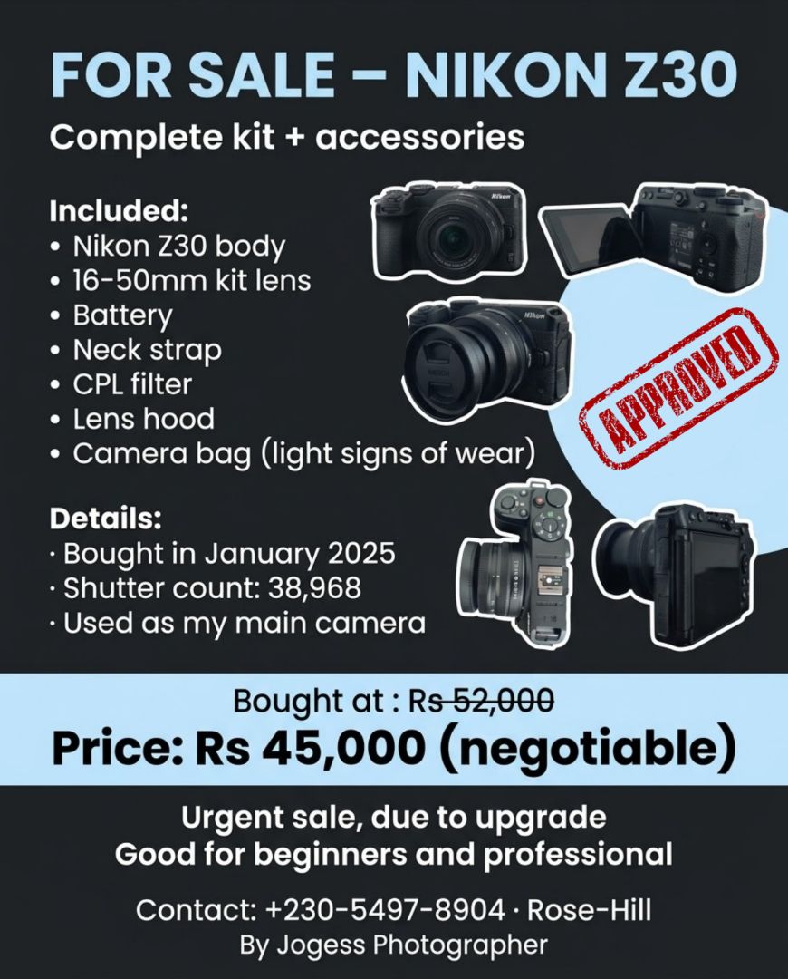 Nikon Z30 Kit + Accessories
