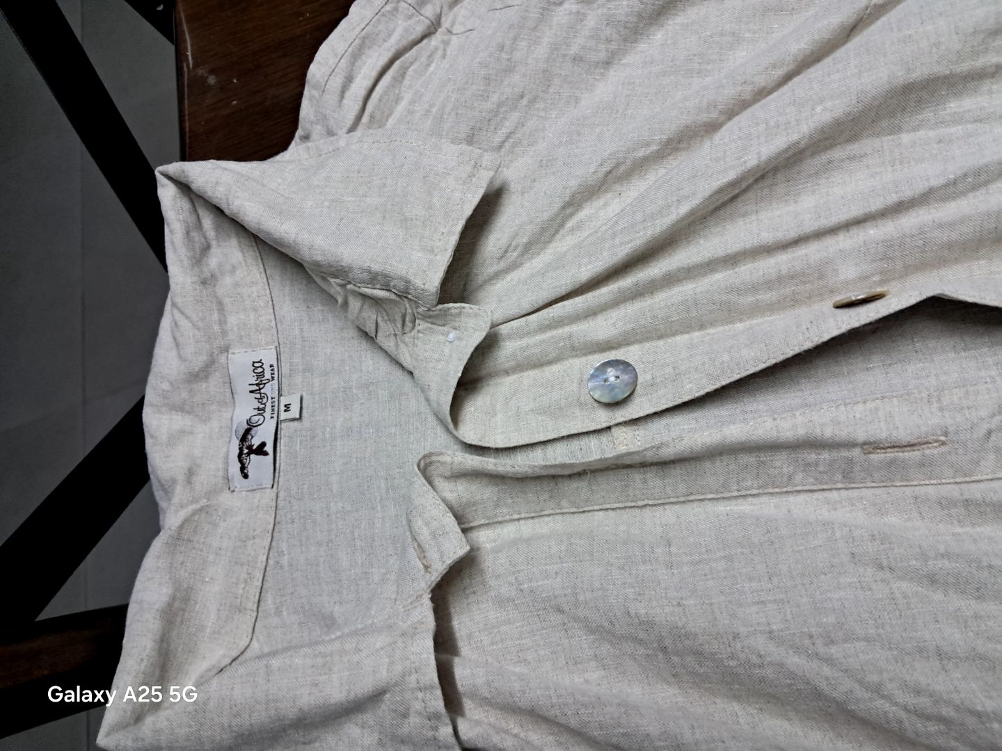 Out of Africa Linen Playsuit Beige Size M