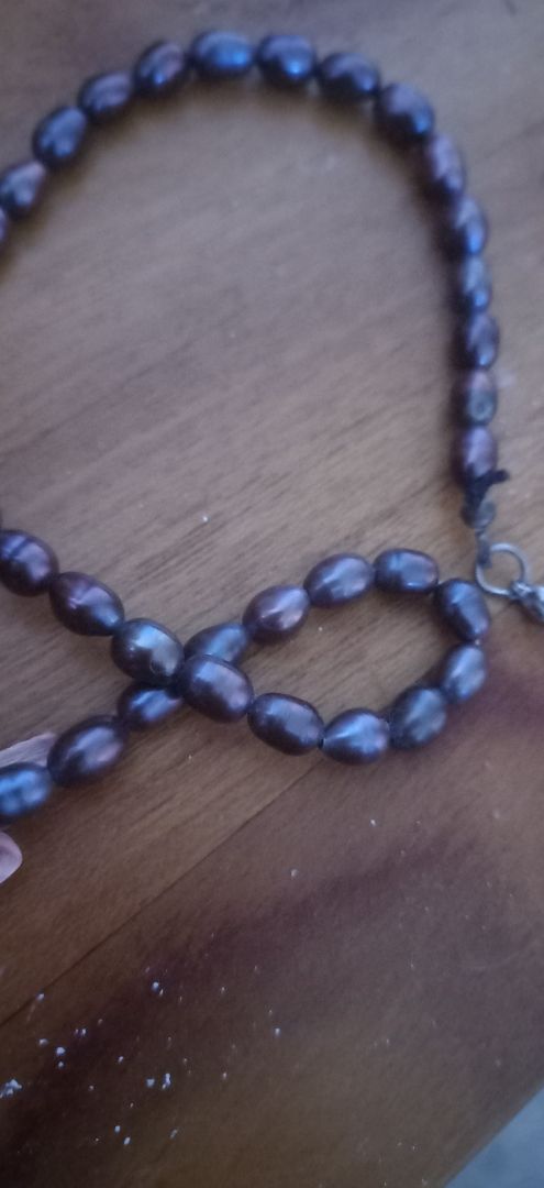 Dark Purple Pearl Beaded Necklace