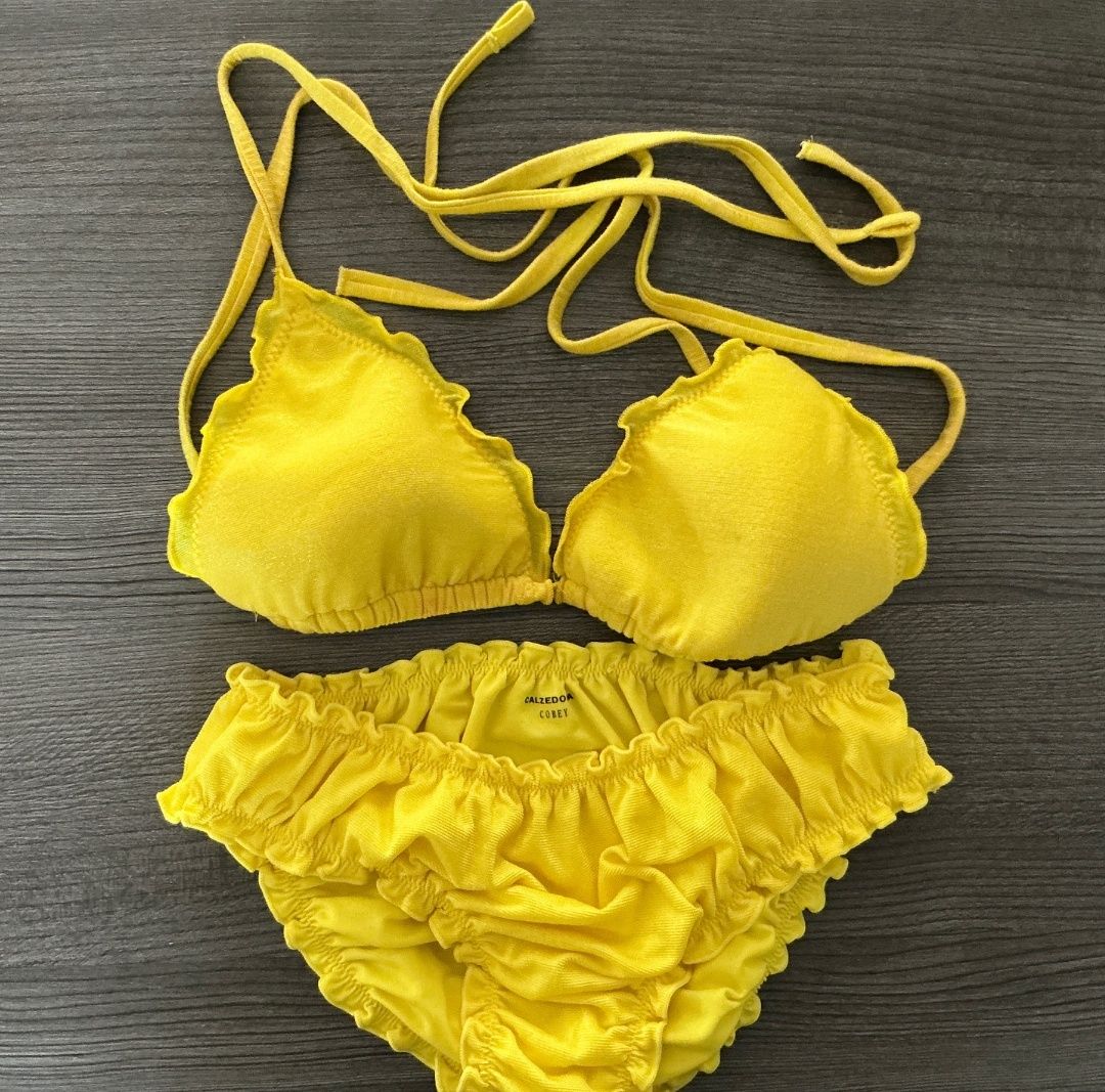 Calzedonia Yellow Frilled Bikini Set - Image 1 of 1