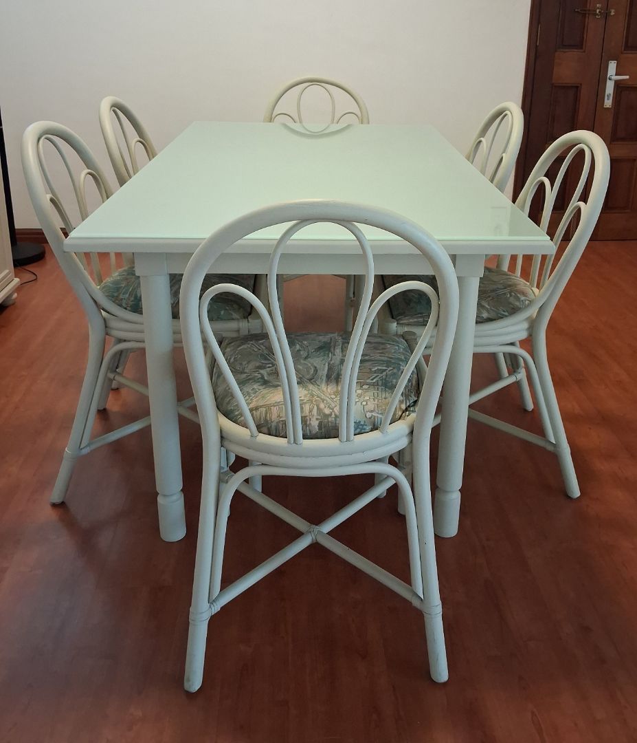 Dining Table Set with 6 Chairs and Sideboard