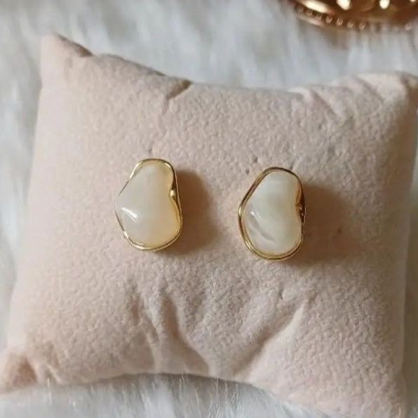 Gold Pearl Drop Stud Earrings - Image 1 of 1