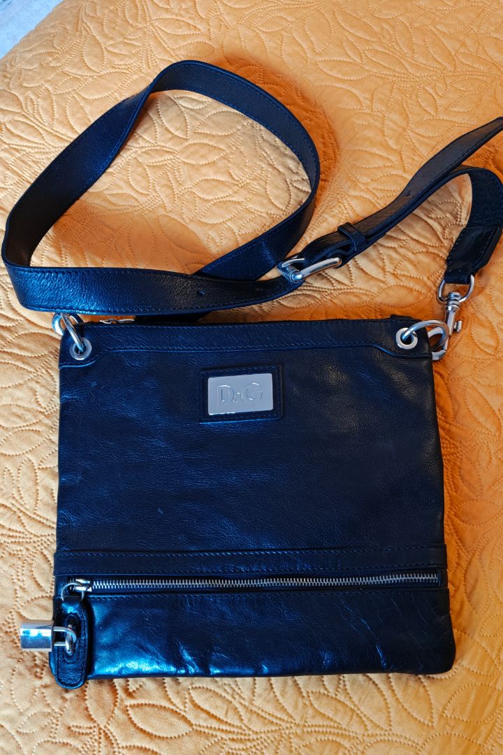 D&G Black Leather Crossbody Bag