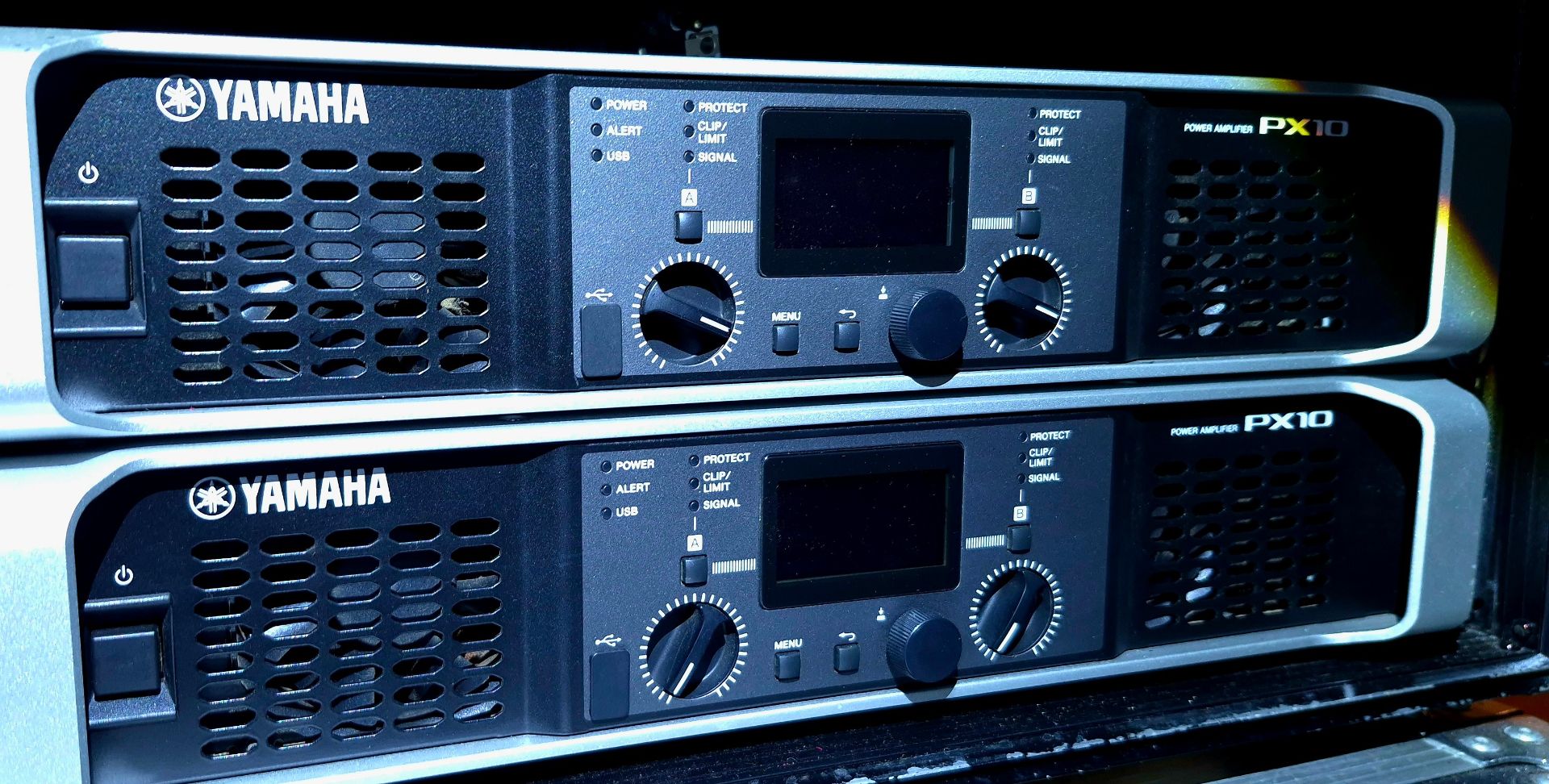 Yamaha PX10 Power Amplifier Pair with Flight Case - Image 1 of 4