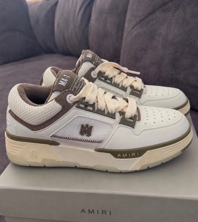 Designer Amiri MA-1 Sneakers White Brown Size 41