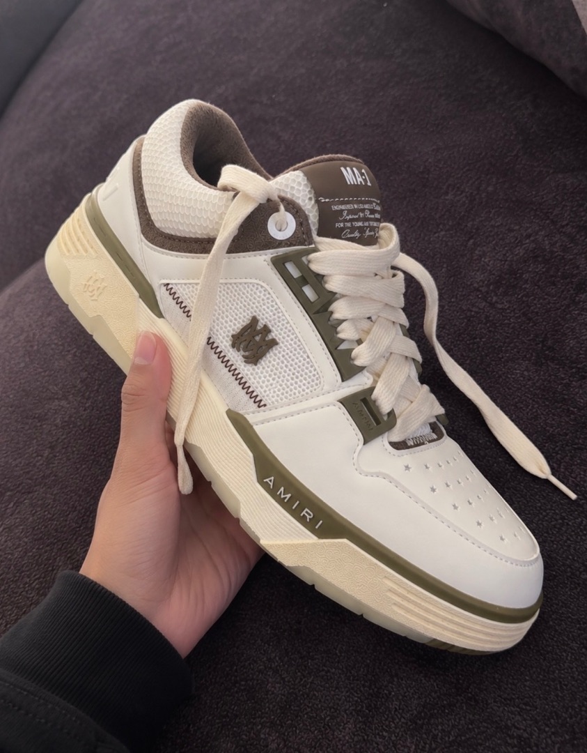 Baskets Amiri MA-1 Blanc Marron Taille 43 thumbnail 2