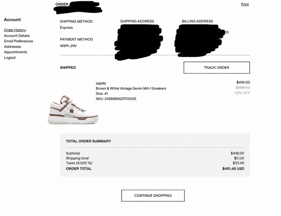 Baskets Amiri MA-1 Blanc Marron Taille 43 thumbnail 4
