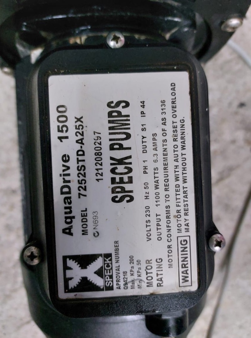 Pompe de piscine Speck AquaDrive 1500 1.1kW Noir