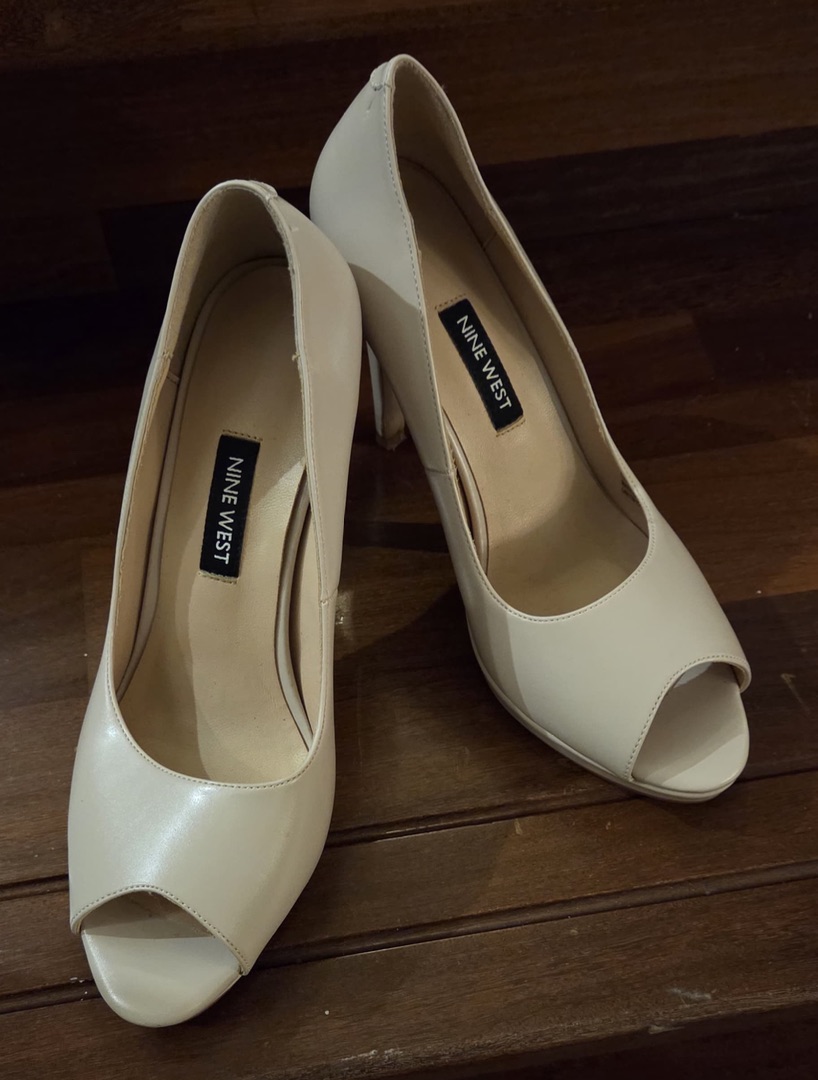 Nine West Women's Peep Toe Heels Cream thumbnail 2