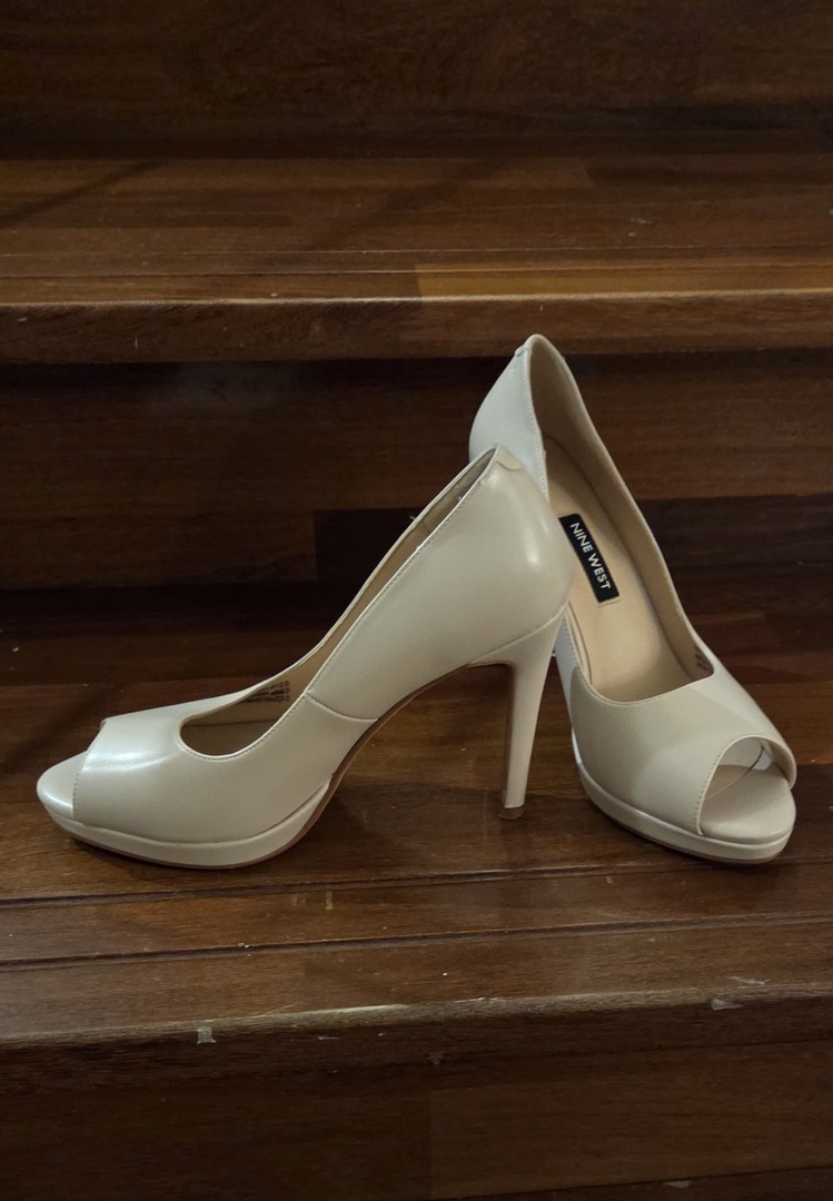 Nine West Women's Peep Toe Heels Cream thumbnail 3
