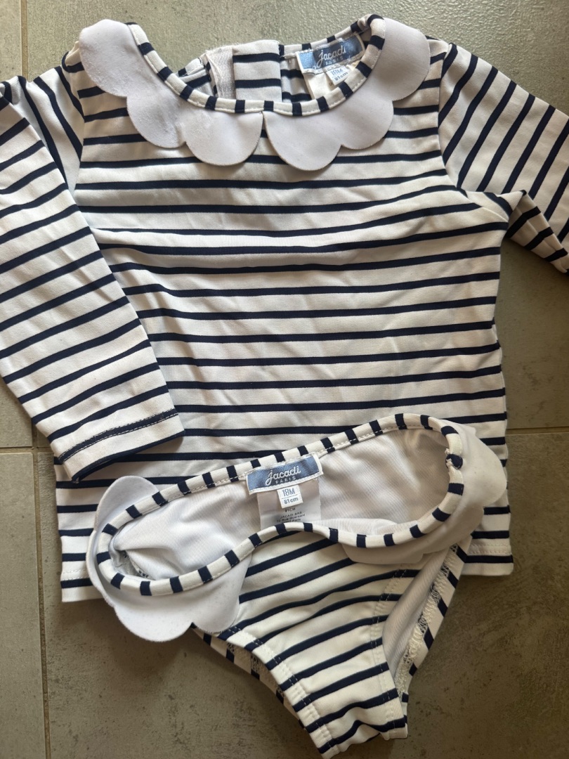 Jacadi Striped Swimsuit Set Size 18M - Image 1 of 5