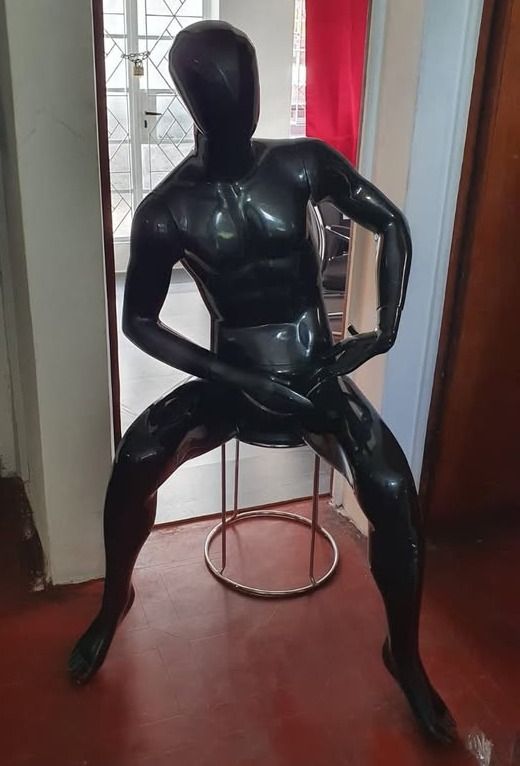 Glossy Black Male Mannequin Stand And Sit thumbnail 2