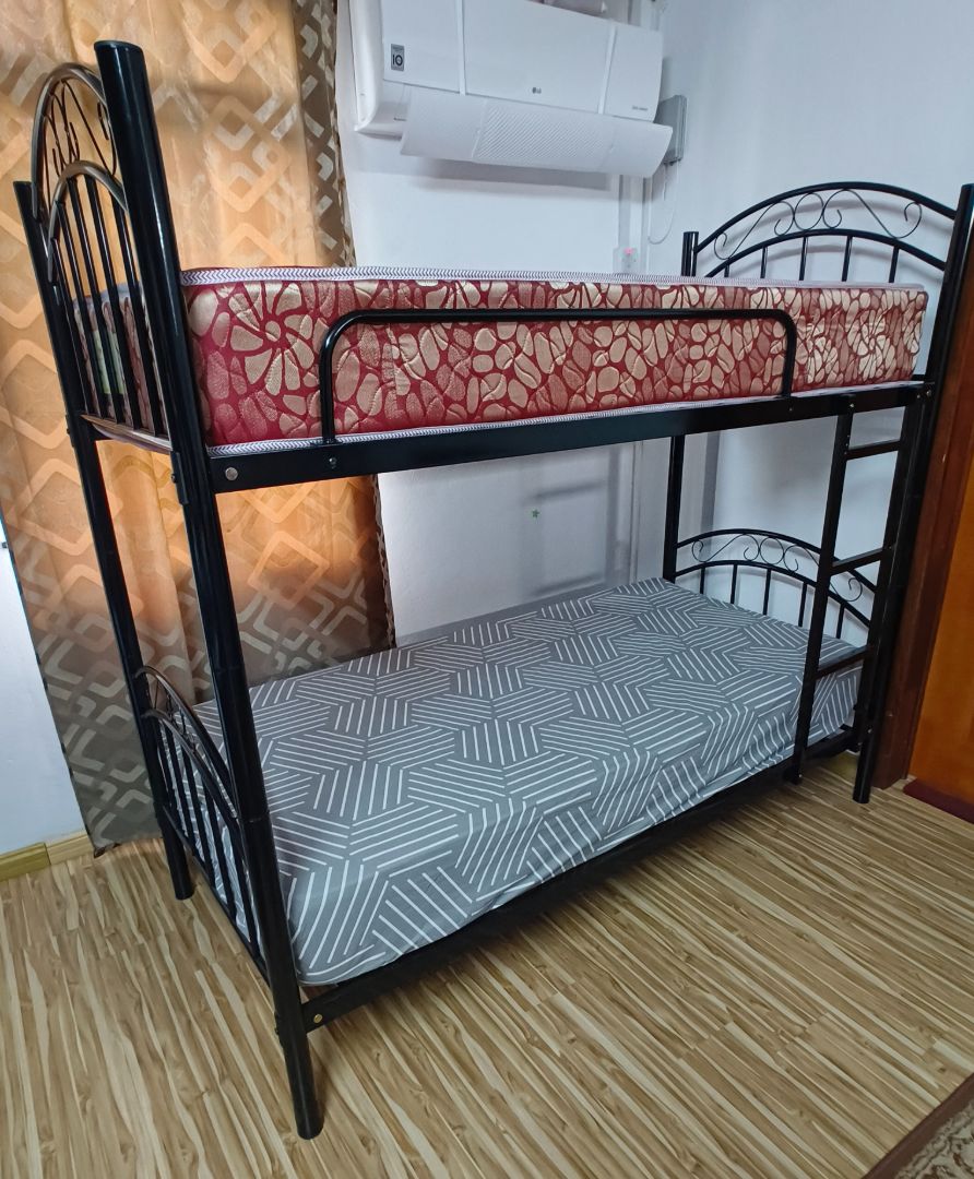 Black Metal Bunk Bed with Two Mattresses - Image 1 of 1