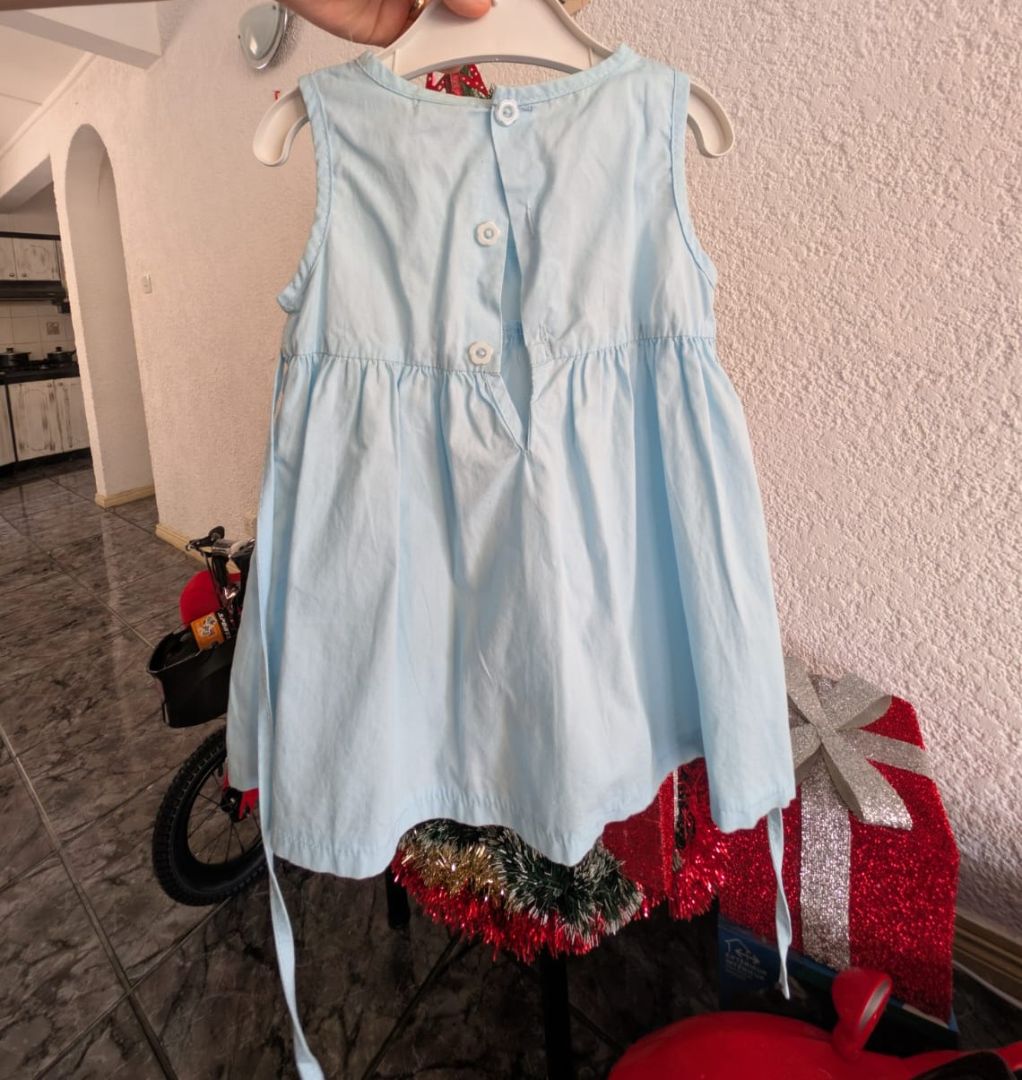 Blue Floral Embroidered Dress thumbnail 2