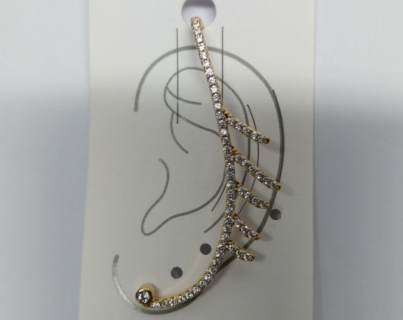 Gold-Tone Leaf Ear Cuff with Cubic Zirconia
