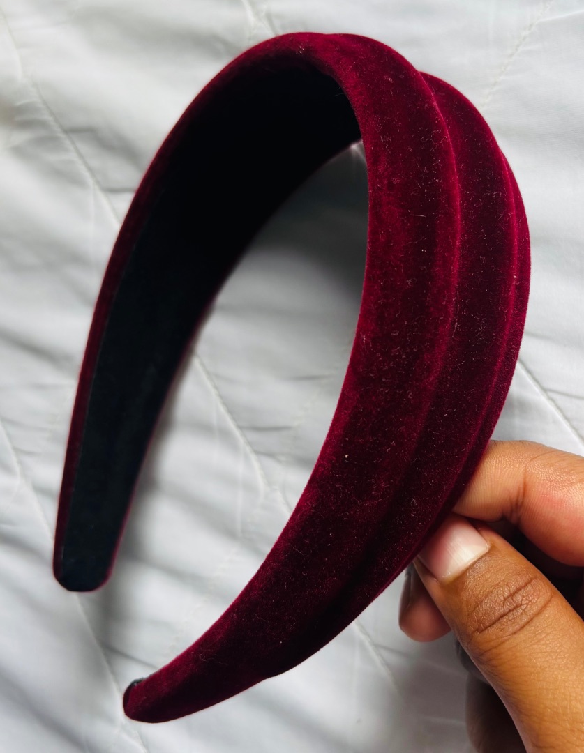 Burgundy Velvet Padded Headband