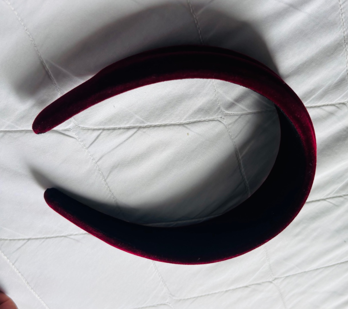 Burgundy Velvet Padded Headband thumbnail 2