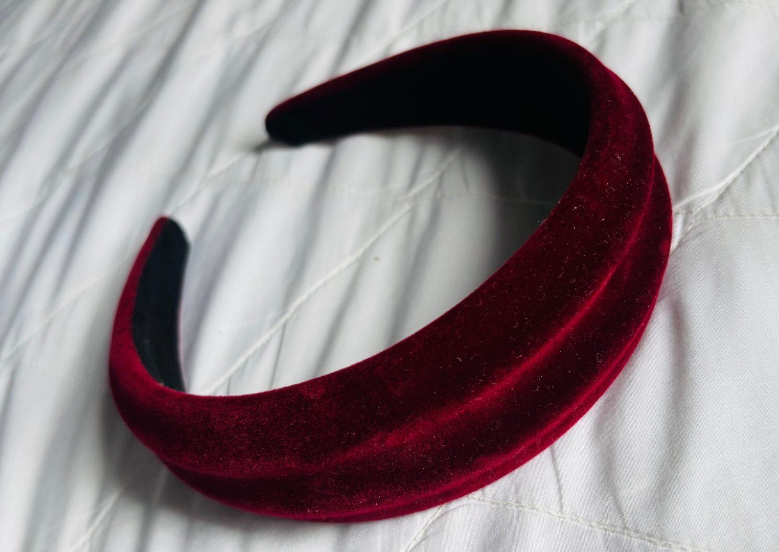 Burgundy Velvet Padded Headband thumbnail 3
