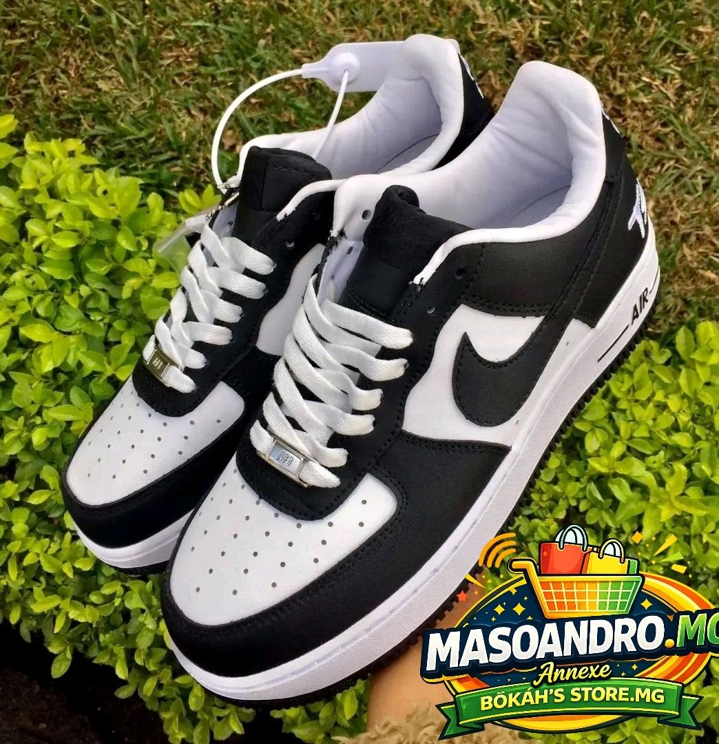 Nike Air Force 1 Black White Size 36-44
