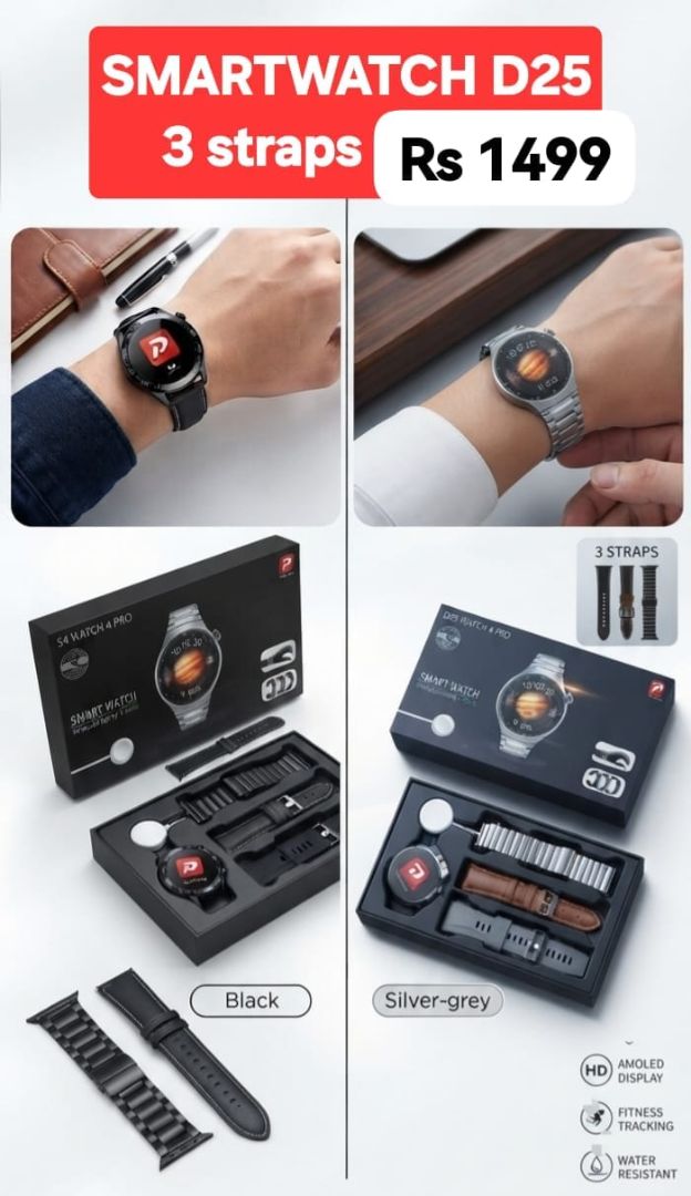 Smartwatch D25 with 3 Straps