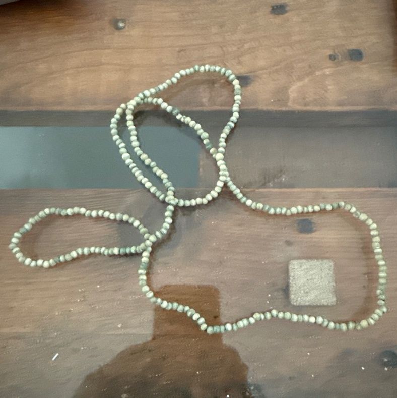 Long Green Beaded Necklace