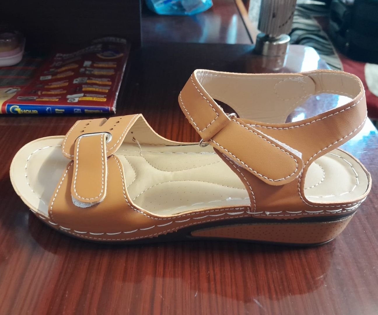 Women's Brown Wedge Sandals thumbnail 3