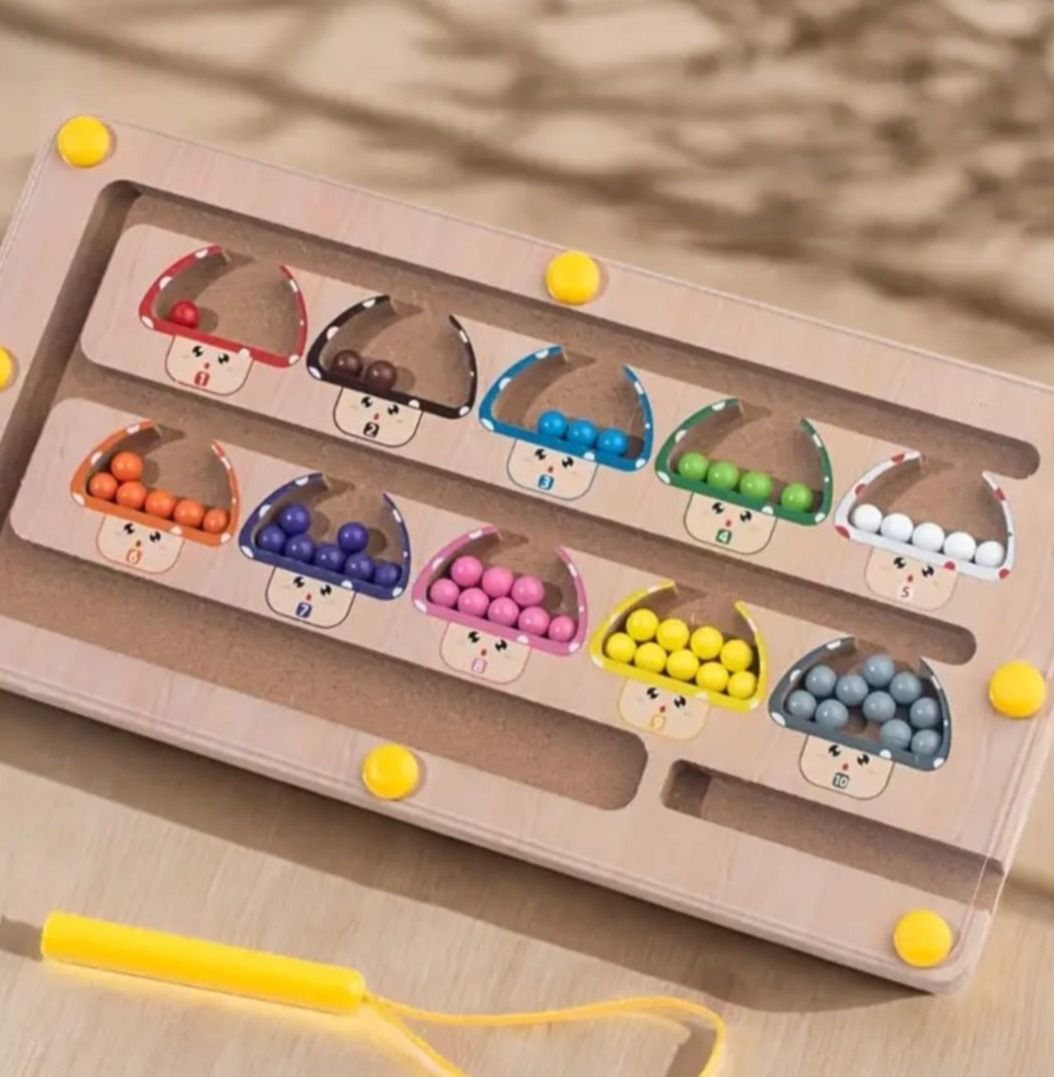 Wooden Magnetic Color and Number Maze Puzzle